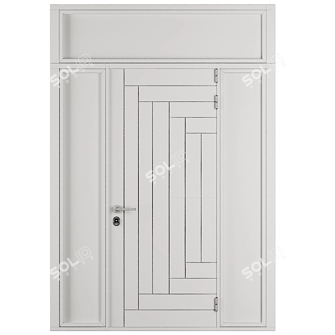 Modern Entry Door Set 80 3D model image 4