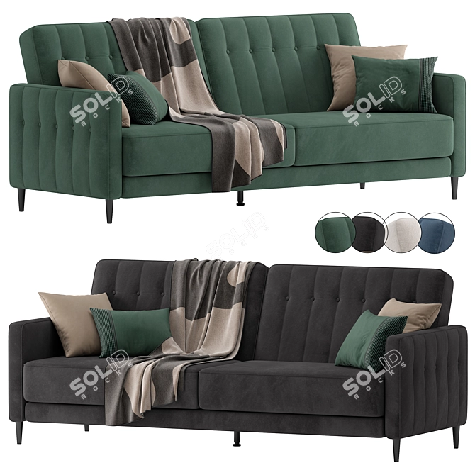 Modern Sofa Bed Clyde Green 3D model image 1