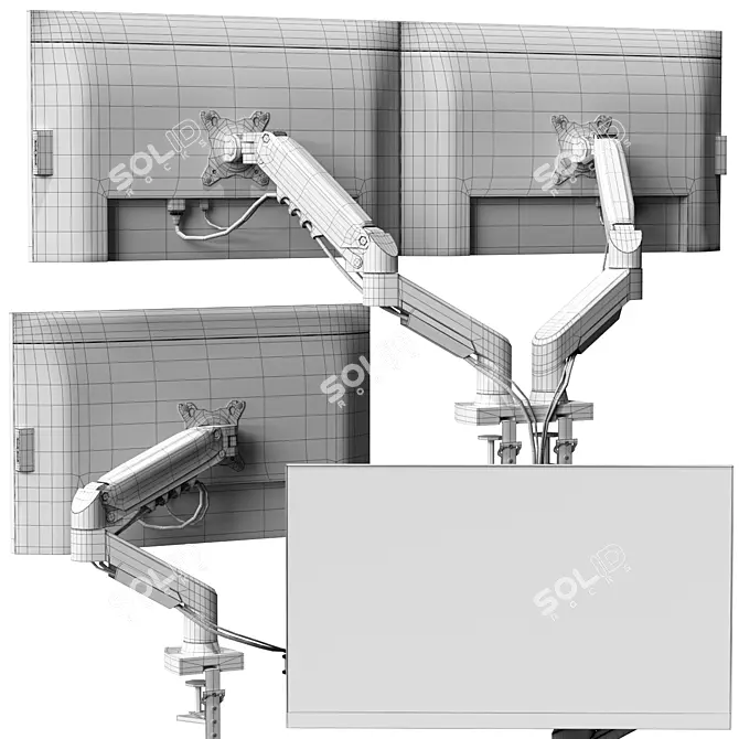 North Bayou Monitor Mount Stand 3D model image 6