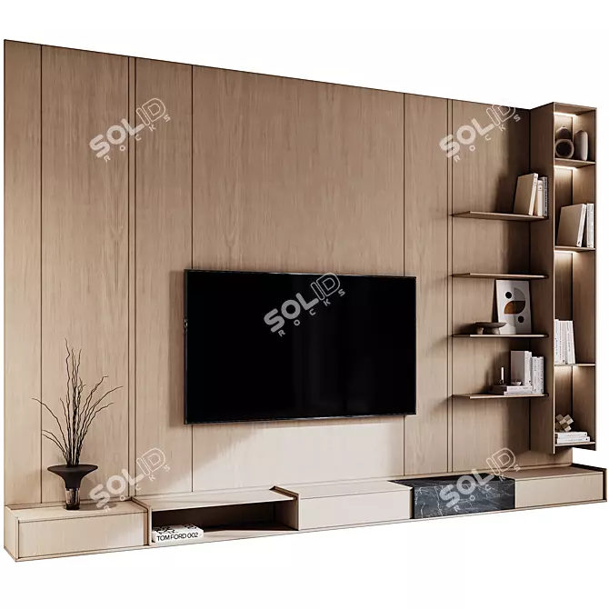 Modern TV Wall 09 Design 3D model image 1