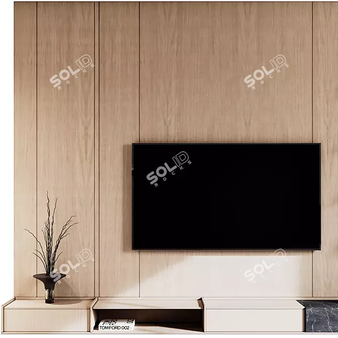 Modern TV Wall 09 Design 3D model image 4