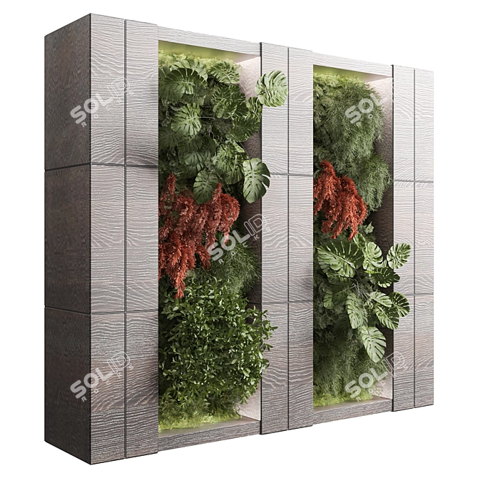 Premium Green Wall 3D Model 3D model image 1