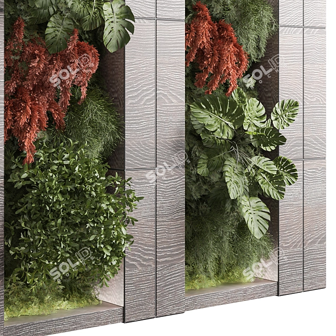 Premium Green Wall 3D Model 3D model image 2