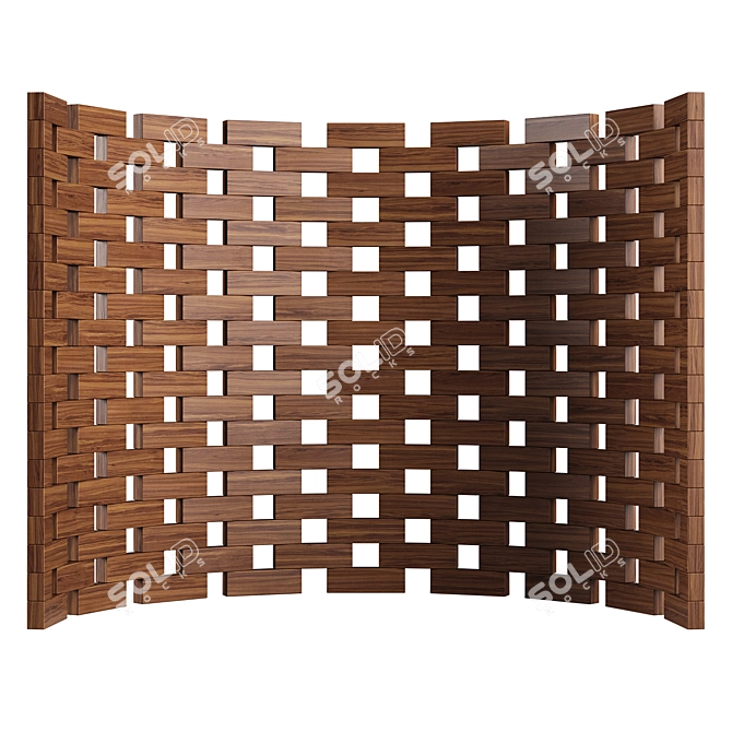 Zen Wood Screen Divider 3D model image 3