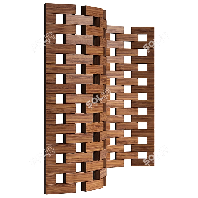 Zen Wood Screen Divider 3D model image 5