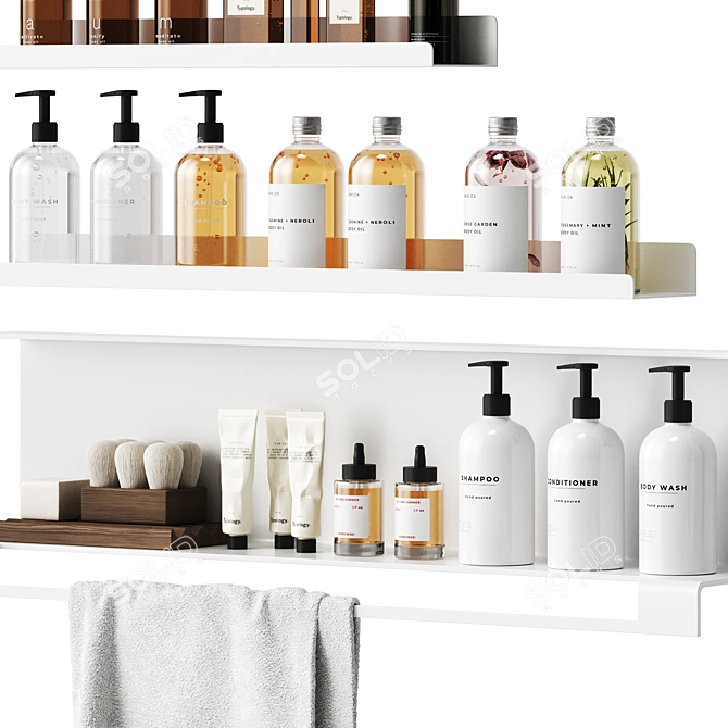 Chic Bathroom Decor Set 3D model image 2