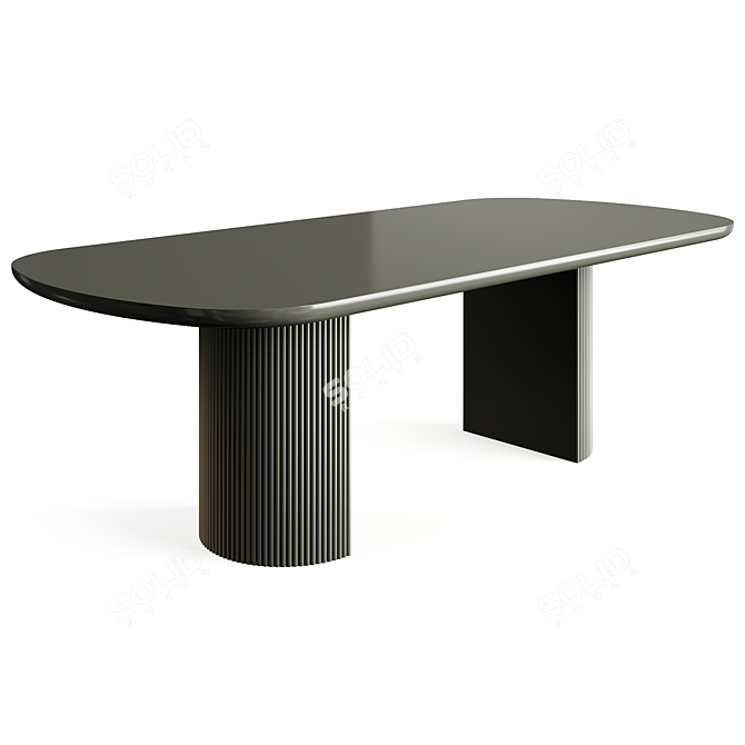 Modern Oval Dining Table Design 3D model image 1