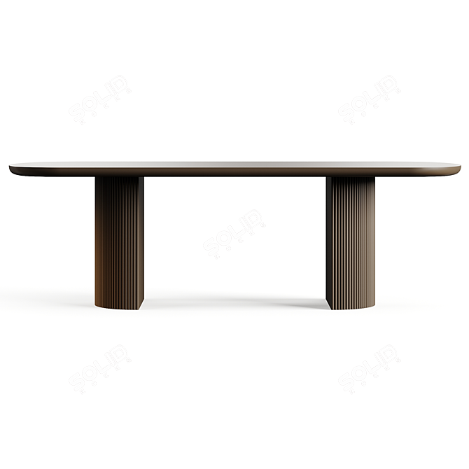 Modern Oval Dining Table Design 3D model image 4