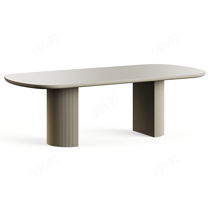 Modern Oval Dining Table Design 3D model image 5