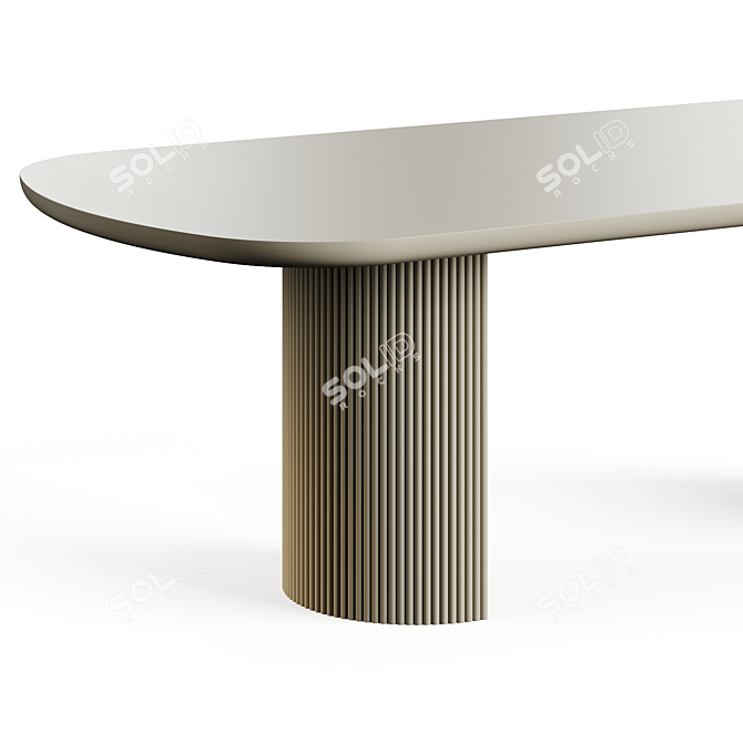 Modern Oval Dining Table Design 3D model image 6