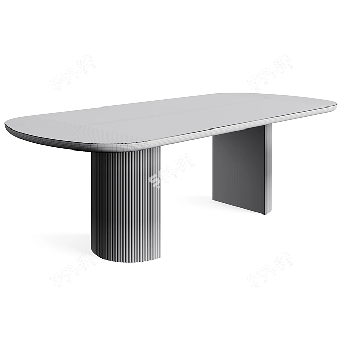 Modern Oval Dining Table Design 3D model image 7