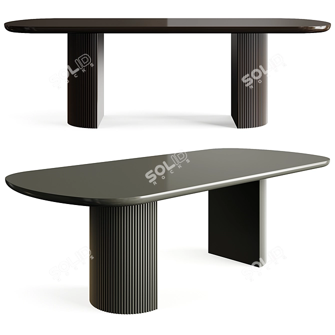 Modern Oval Dining Table Design 3D model image 8