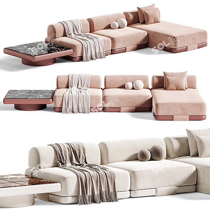 INSULA Modular Sofa: Chic Comfort 3D model image 1