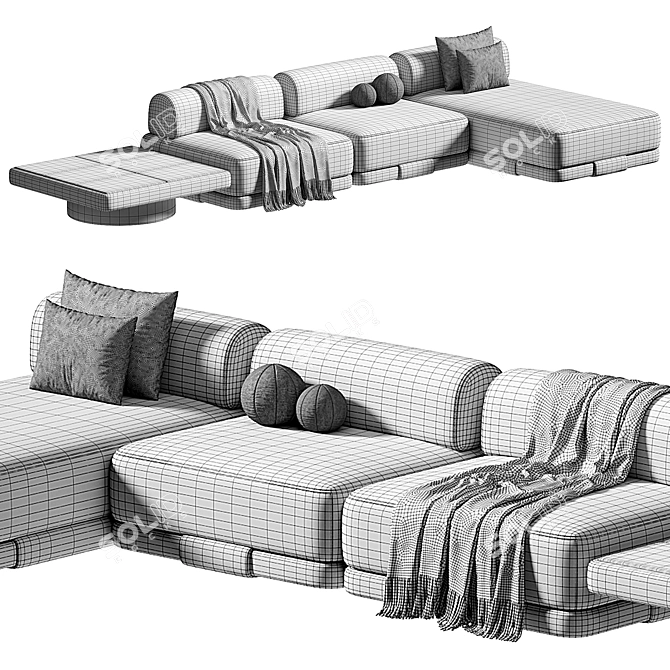 INSULA Modular Sofa: Chic Comfort 3D model image 7