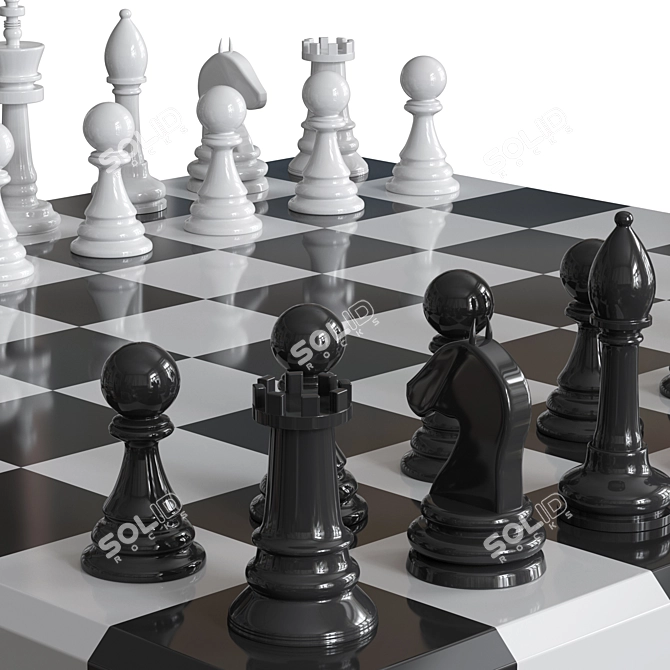 Modern Chess Set 2015 Edition 3D model image 3