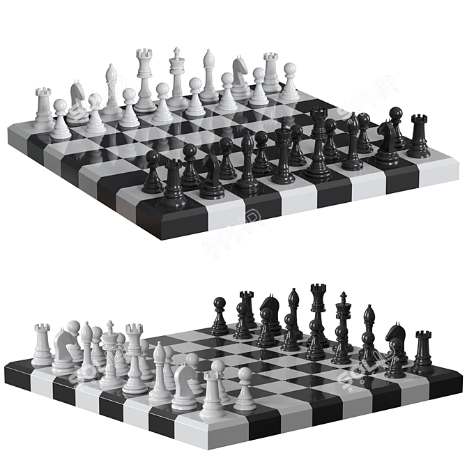 Modern Chess Set 2015 Edition 3D model image 4