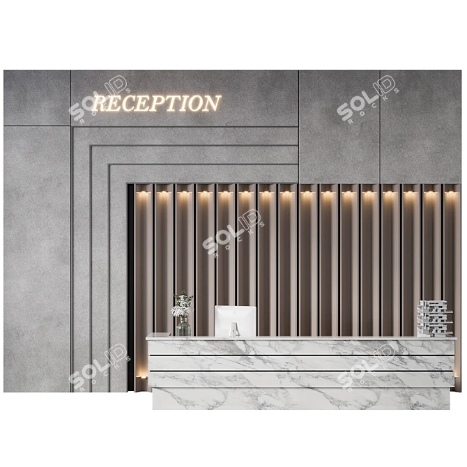 Modern Reception Desk Download Design 3D model image 1