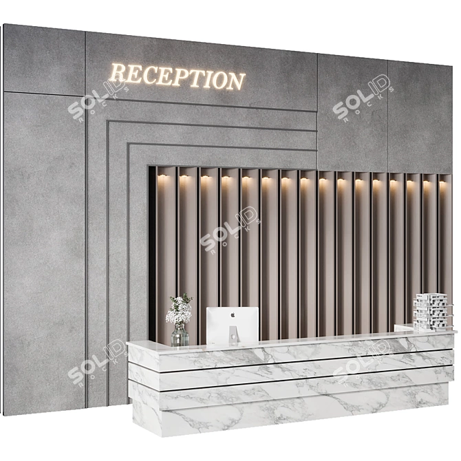 Modern Reception Desk Download Design 3D model image 2