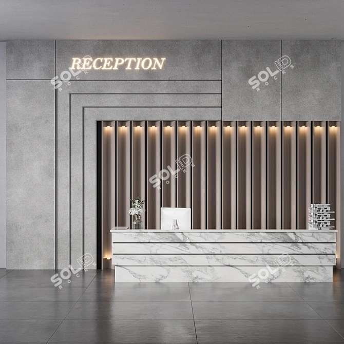 Modern Reception Desk Download Design 3D model image 3