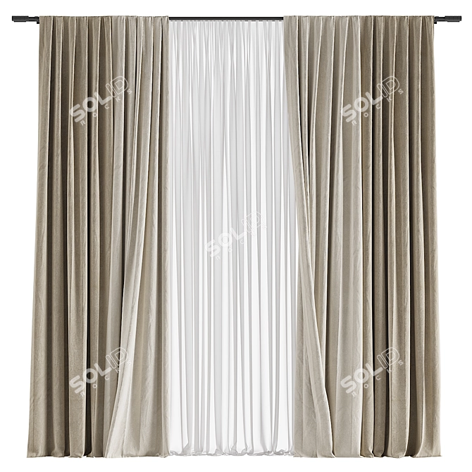 Refined Curtain #061 3D model image 1