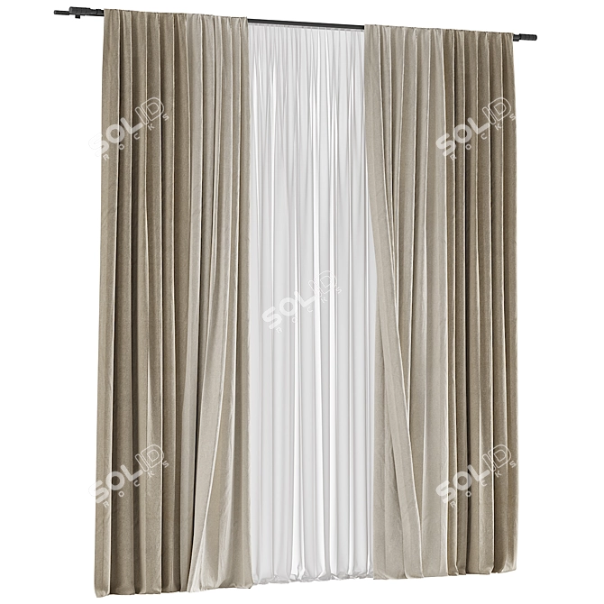 Refined Curtain #061 3D model image 2