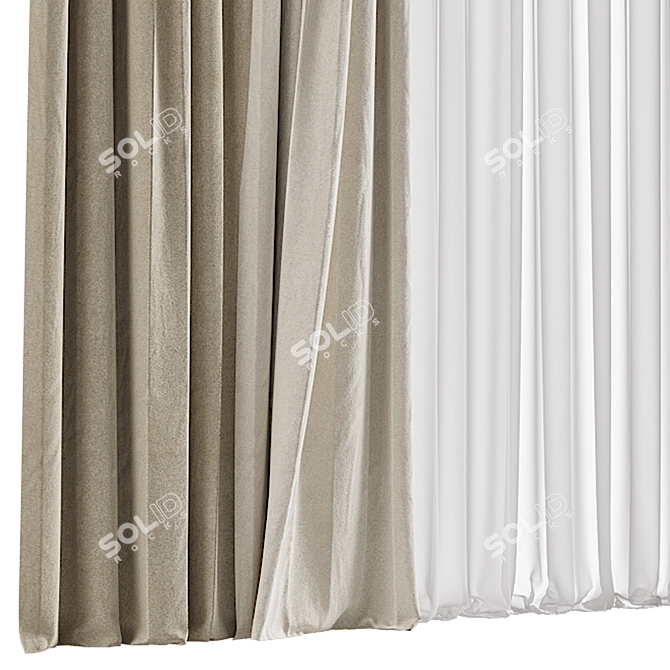 Refined Curtain #061 3D model image 3