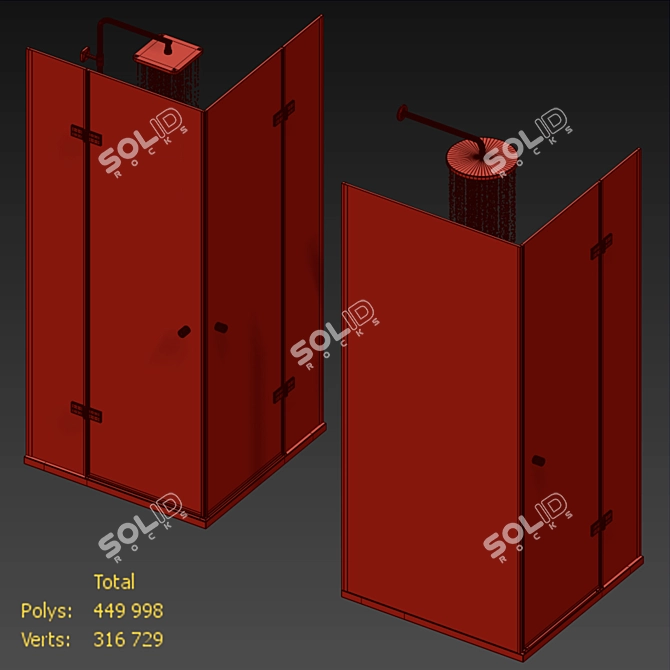 Corner Shower Cabins 90x90cm 3D model image 6