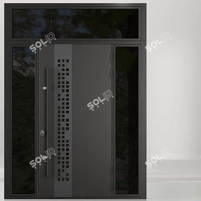 Modern Entrance Door Set 81 3D model image 1