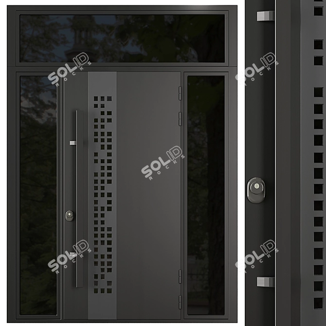 Modern Entrance Door Set 81 3D model image 2