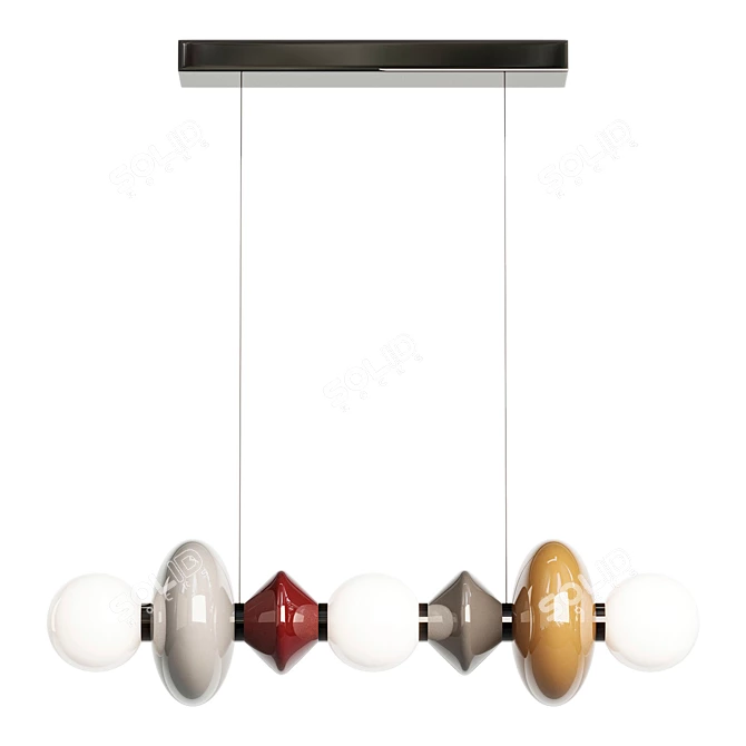 Sleek Linear Pendant Light 3D model image 2