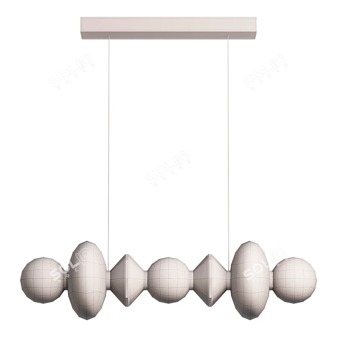 Sleek Linear Pendant Light 3D model image 3