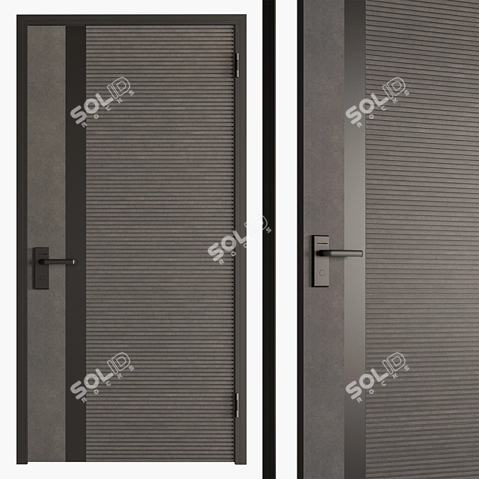 Contemporary Door Handle Set 114 3D model image 2