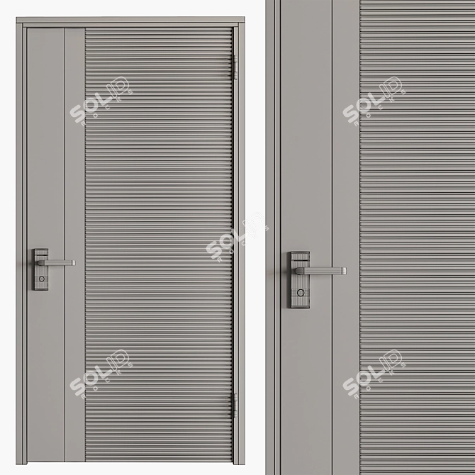 Contemporary Door Handle Set 114 3D model image 3