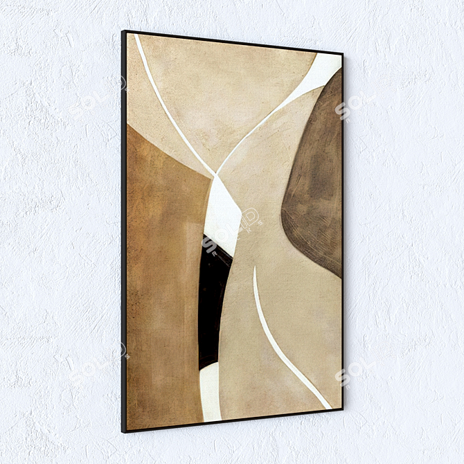 Colorful Framed Wall Paintings Set 3D model image 4