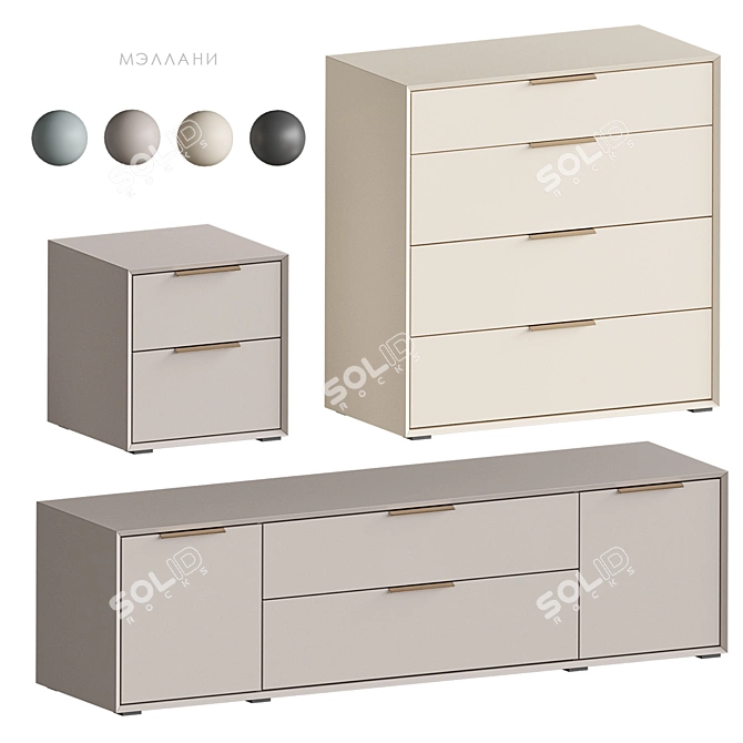 Mallani Collection Furniture Set 3D model image 1