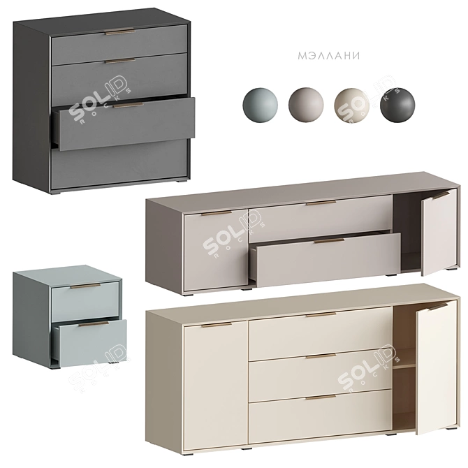 Mallani Collection Furniture Set 3D model image 3