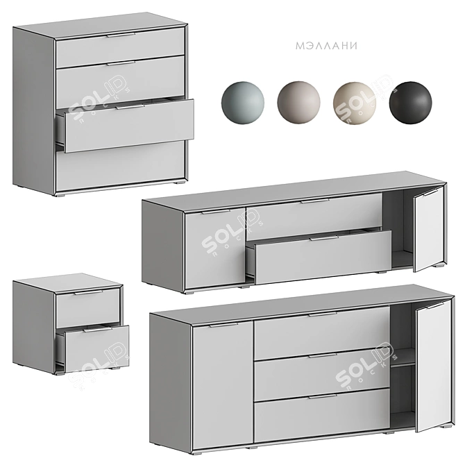 Mallani Collection Furniture Set 3D model image 6