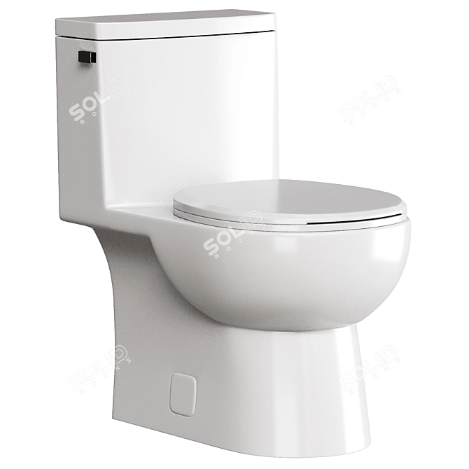 Sleek MALIBU Round Front Toilet 3D model image 1