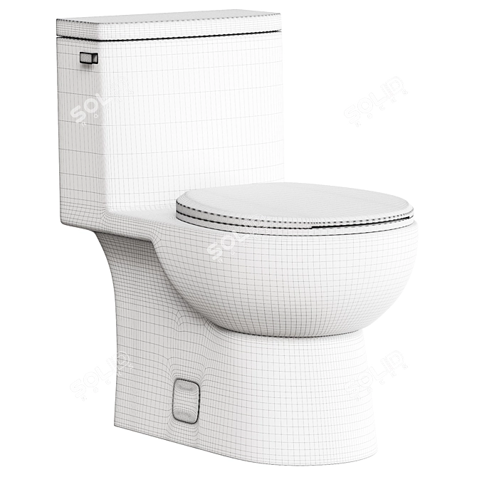 Sleek MALIBU Round Front Toilet 3D model image 5