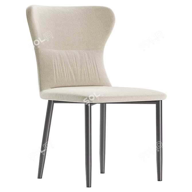 Mavis Fabric Dining Chair: Pebble Grey 3D model image 3