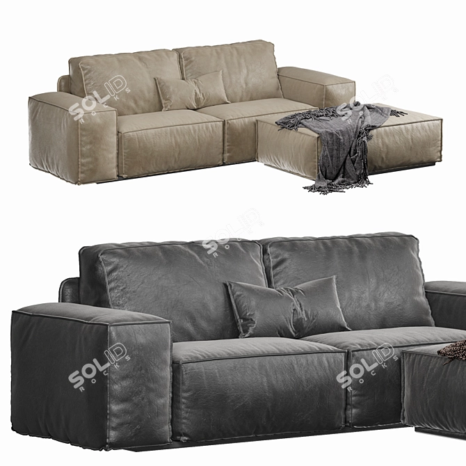 Modern Designer Sofa for Stylish Interiors 3D model image 2