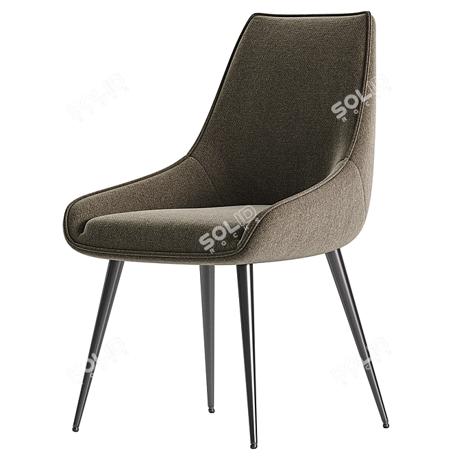 Elegant Fabric Dining Chair Charcoal 3D model image 1