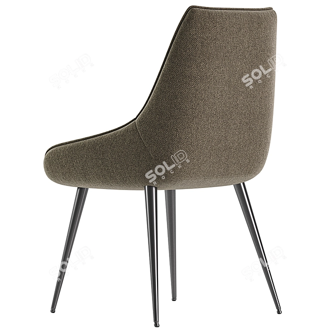 Elegant Fabric Dining Chair Charcoal 3D model image 2