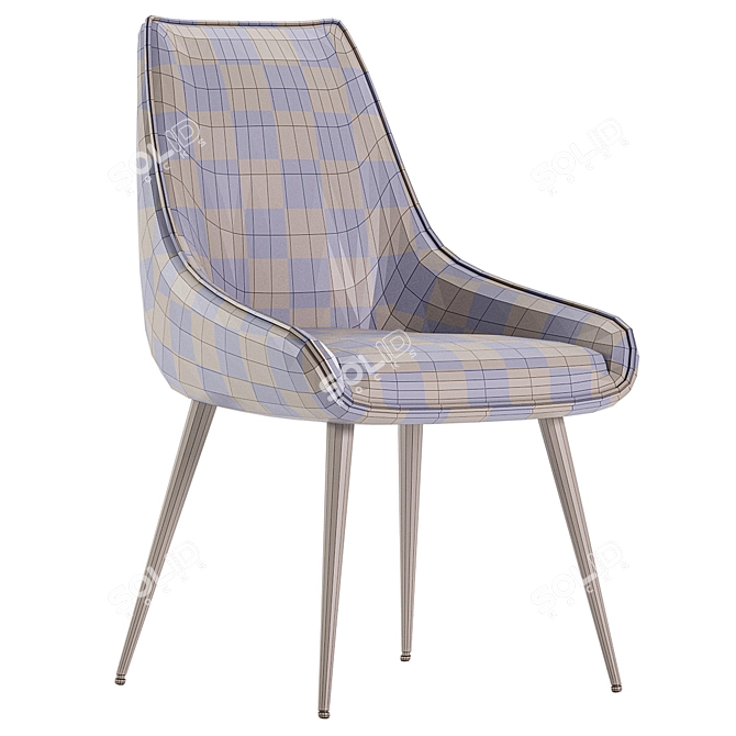 Elegant Fabric Dining Chair Charcoal 3D model image 3