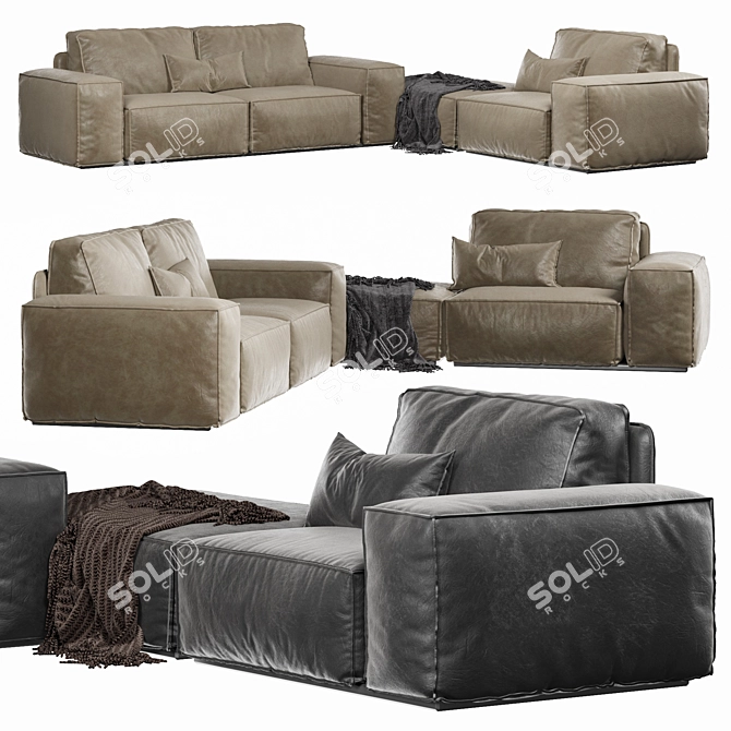 Elegant Designer Sofa for Modern Interiors 3D model image 11