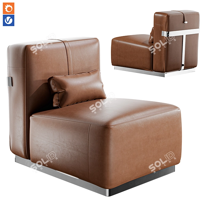 Modern Flexform A.B.C.D. Chair 3D model image 1