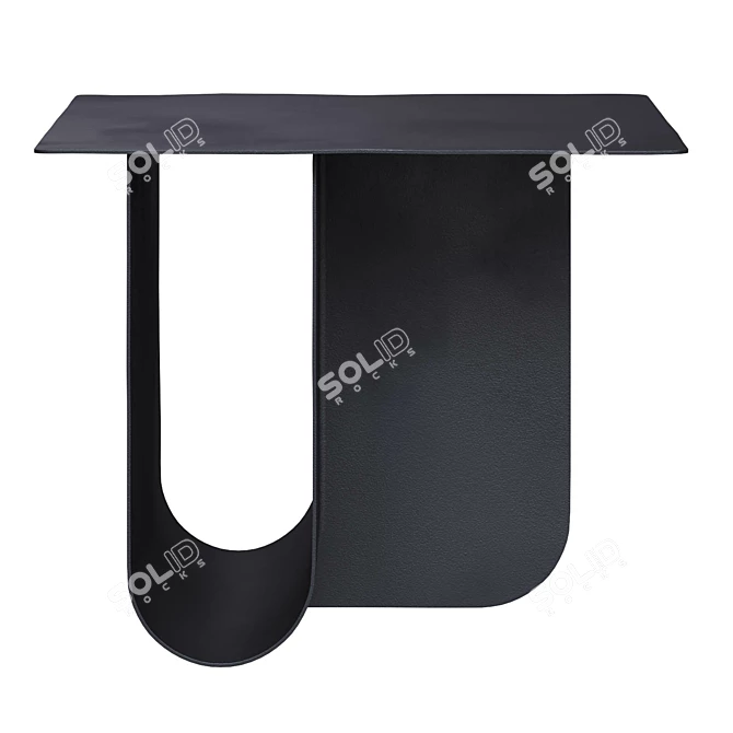 Sleek Glossy Black Coffee Table 3D model image 2
