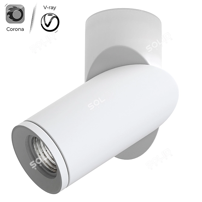 Sleek Rotating Ceiling Light 3D model image 3