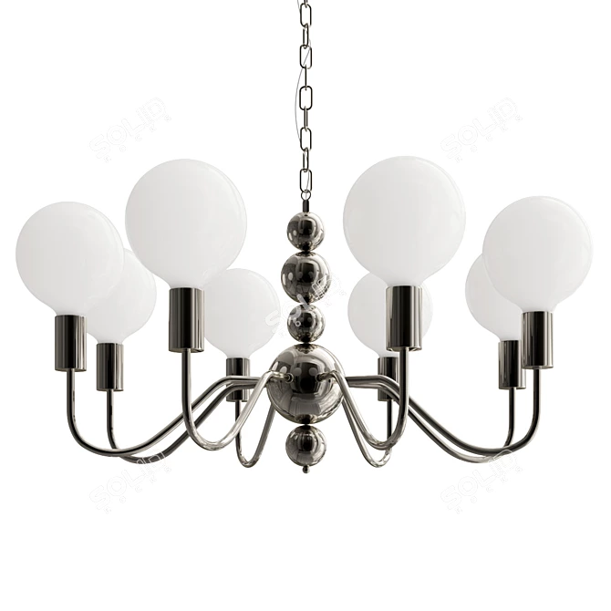 Pearl Chandelier with Black Sphere 3D model image 1