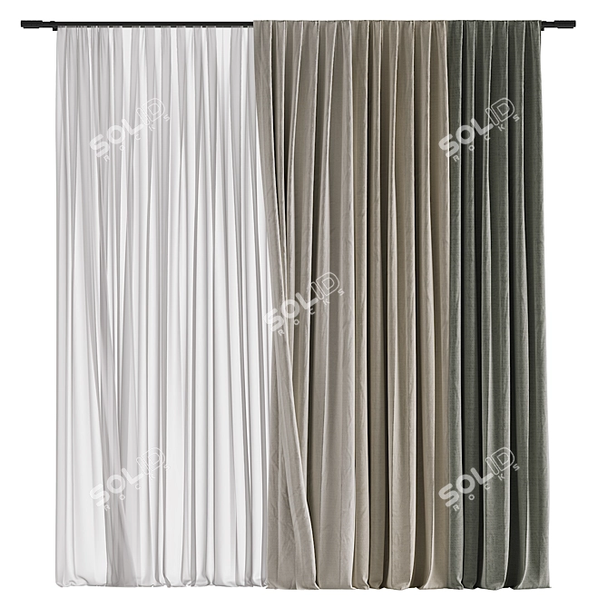  Textured Curtain Design Solution 3D model image 1